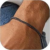 PROSTEEL 316L Stainless Steel Cuban Link Bracelets for Men, Gold/Black/Silver Tone, Hypoallergenic Jewelry, 7.5"/8.26", Come with Box