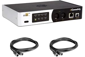 iConnectivity mioXM USB MIDI Interface with 2x MIDI Cable Male to Male Cable 10' Bundle