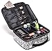 Cosmetic Travel Bag - Make Up Bags for Women - Makeup Travel Organizer - Big Makeup Bag - Large Makeup Case with Adjustable Dividers by Ramaka Solutions (10”L x 3.5”W x 9”H) Black and White