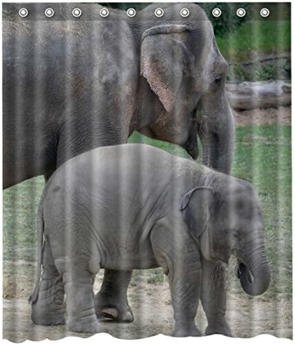 Shower Curtain Hookless Elephant - 69"x84"