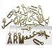 Miraclekoo ABC Letter/Alphabet Letter A-z Charms Alphabetic Pendant,set of 4(104 Pcs)(Antique Bronze)