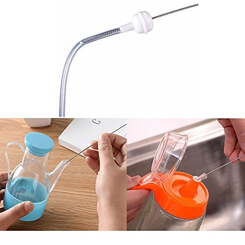 TXIN 2 Pack Stainless Steel Drinking Spoon Straws Yerba Mate Bombilla Gourd Drinking Filter Straws Stirrer with 2Pcs Cleaning Brush