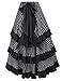 Black Victorian Renaissance Bustle Skirt Steampunk Pirate Skirt BP345-2 S