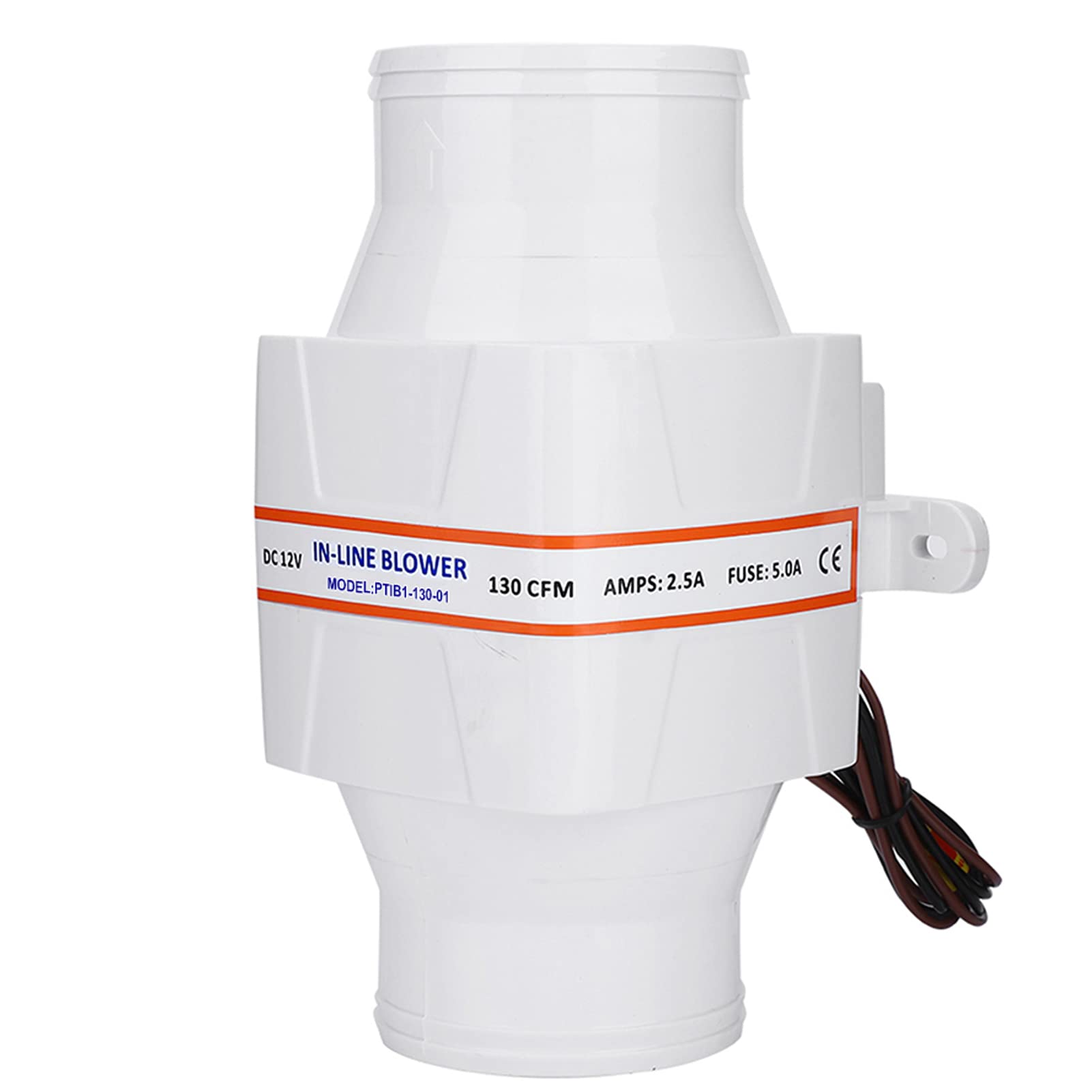 in-Line Blower Fan, DC 12V Air Blower 3inch White in-Line Marine Bilge Air Blower 130CFM Mute Air Vent Ventilation Fan for Motorhome Rv Yacht Caravan