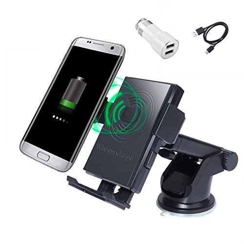 KINTECH Cell Phone Holder With Wireless Charging Pad Suction Mount On