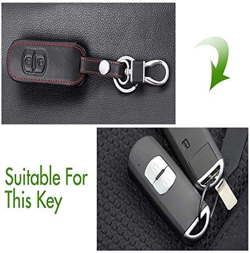 QXWYGBH 2/3 Leather Car Key Case Protect for Mazda 2 3 5 6 CX-3 CX-4 CX-5 CX-7 CX-9 for Atenza Axela MX5 Fob Cover Set