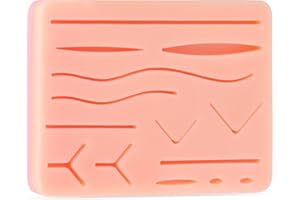 Spectabilis Suture Practice Pad Realistic Three-Layer Silicone Skin Kit with 14 Pre-Cut Wounds, Best Gift for Medical Students Training
