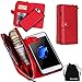 iPhone 8 Plus Case, iPhone 7 Plus Case, Zipper Wallet Type Flip Folio Premium Leather Credit Card Holder Case with Wrist Strap - Detachable Magnetic Back Cover for iPhone 7Plus / iPhone 8Plus