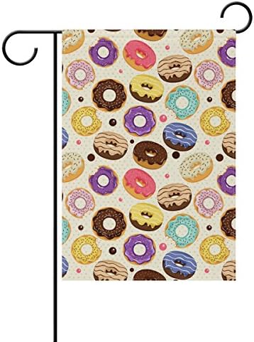 LIANCHENYI Cute Donuts With Glazing Double Sided Family Flag Polyester Outdoor Flag Home Party Decro Garden Flag 28x40 in