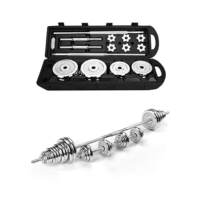 XINQITE 110 LBs Adjustable Dumbbells Barbell Weights Set with Bar, Home Gym Lifting Dumbbells Strength Training Equipment, for Indoor Body Workout Fitness