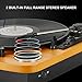 Record Player,JOPOSTAR Bluetooth Turntable 3-Speed Belt Driven with Built-in Stereo Speakers, Aux Input & RCA Output, Natural Woodthumb 1