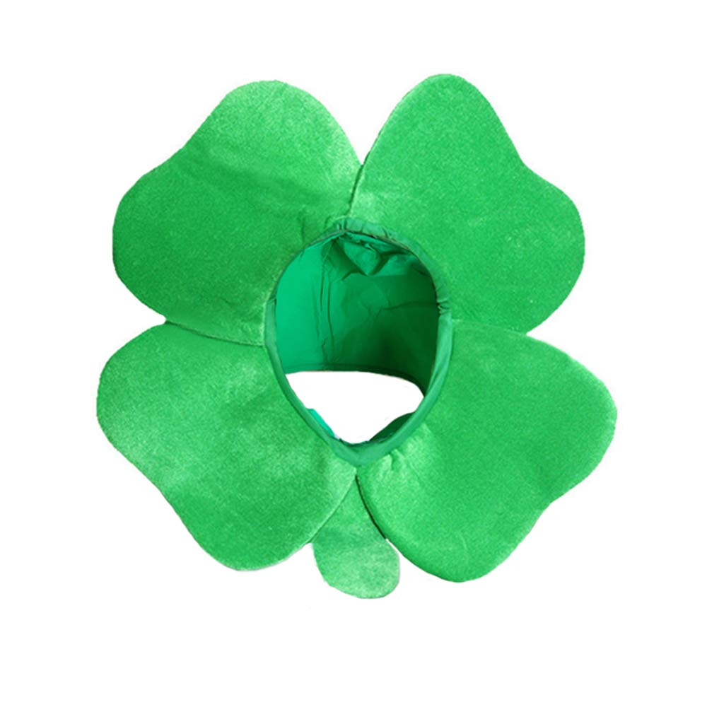 DALJIAFA St. Patrick's Day Top Hat Clover Shamrock Party Hats Women Four Leaf Green Leprechaun Headpiece Caps Unisex Holiday Carnival Party Decoration Cosplay Costume Irish Day Accessories 1 Pack
