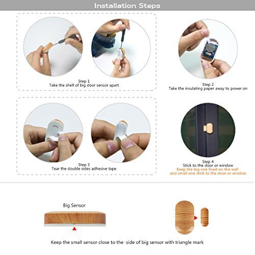 Heiyo Wireless Doorbell Wood Grain Series-2 Remote Button and 3 Remote Receivers with Operating at 260-feet/52 MP3 Melodies/ 4-Level Volume for Home/Office/Stores or Other