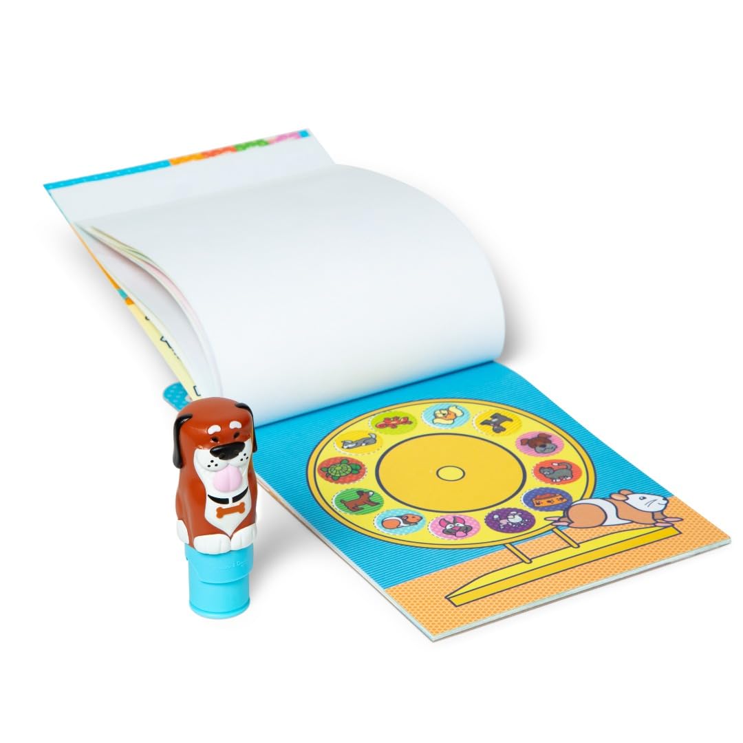 Melissa & Doug Sticker Wow!™ 24-Page Activity Pad and Sticker Stamper, 300 Stickers, Arts and Crafts Fidget Toy Collectible Character – Dog - for Kids Ages 3+ - FSC Certified