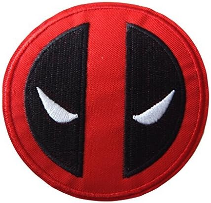 Marvel Comics Deadpool Series Angry Circle Face Embroidered Patch (4 inches tall by 4 inches wide) Set of 3