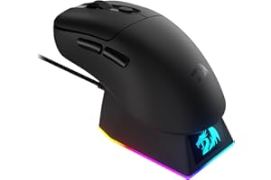 Redragon M998 Lightweight Wireless Gaming Mouse with RGB Magnetic Charging Dock, BT/2.4G Wireless/Wired Optical Mice, 24000 D