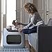 Keter by Curver Bunk Bed/Pet Carrier/Travel Crate with Cushions, 3-in-1 for Cats and Small Dogs, Small to Medium, Sandy/Misty Blue