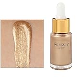 DE'LANCI Glow Liquid Highlighter Contouring, Brighten Shimmer 3D Highlighters Ultra-concentrated Illuminating Bronzing Drops - 4 Colors Available,0.49oz #02