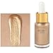 DE'LANCI Glow Liquid Highlighter Contouring, Brighten Shimmer 3D Highlighters Ultra-concentrated Illuminating Bronzing Drops - 4 Colors Available,0.49oz #02