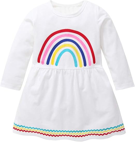 rainbow white dresses