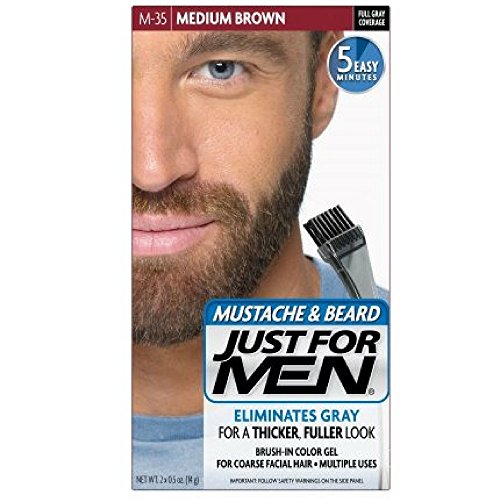 JUST FOR MEN Color Gel Mustache & Beard M-35 Medium Brown 1 ea (Pack of 4)