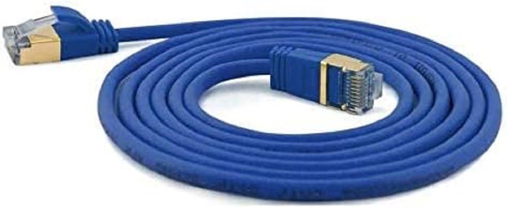 wantecWire Extra Thin Patch Cable CAT.7 Cable CAT.6 Connector SSTP Shielded Length 0.1 m Blue