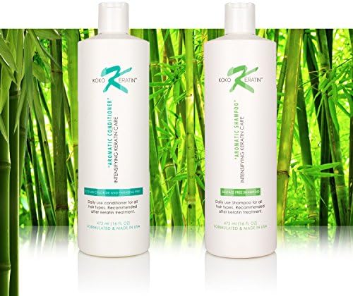 Aromatic Shampoo & Conditioner 16oz Therapeutic,Sodium Chloride and Paraben Free For Daily Use. Recommended After Keratin Treatment (2 pack bundle)