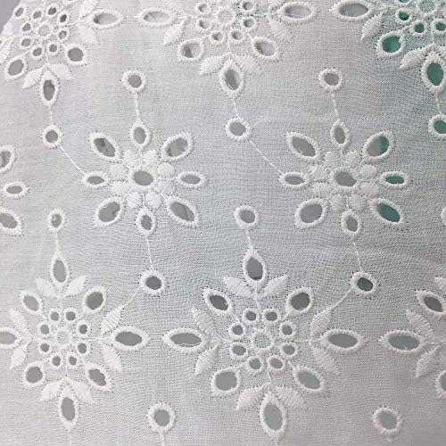 生地布綿100 白い綿布生地刺繍透かしレースおしゃれハンドメイド材料衣装ドレス
