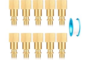 YELUN 1/4 Inch NPT Brass Female Air Hose Quick Connect Adapter,Industrial Solid Brass Air Hose Fittings Plug Kit,Air Compressor Fittings(Falem Plug Kit 10 Piece)
