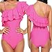 Avidlove Women's Ruffle Off Shoulder One-Piece Swimsuit One Shoulder Strap Swimwear Monokini