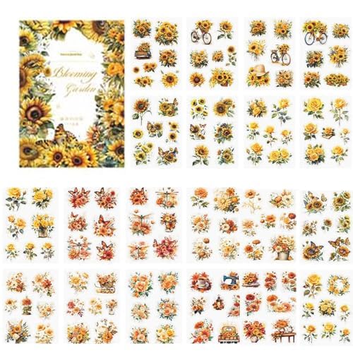 Alideco Vintage Scrapbook Stickers Set Retro Blooming Gardens Sticker Book for Adults Sticker journaling Stickers for Scrapbooking Tweezer 20Sheets(diewuzhaoyang)