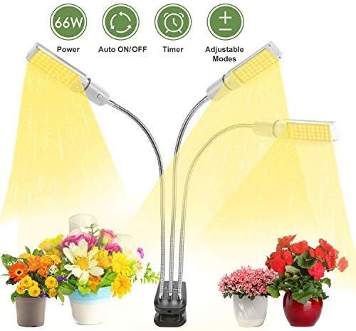 DOOK Grow Light for Indoor Plants,Full Spectrum LED Plant Lamp Auto ON&Off with 3/6/12H Timer and Memory Function, Light Intensity Adjustable, for House Plants Seedling Growing Blooming Fruiting