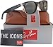 Ray-Ban RB2132 New Wayfarer Sunglasses Shiny Black/Beige (875) RB 2132 55mm