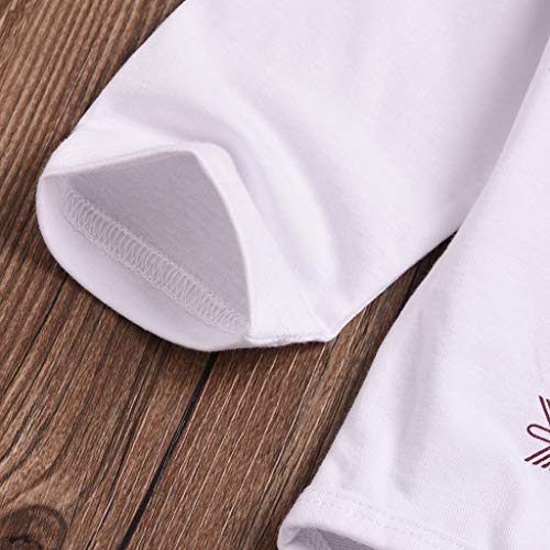 Little Story 6M-4Y Middle and Small Children's Girls Alphabet Long Sleeve Fox Print Hakama + Trousers Sisters Toddler Infant White