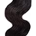 JINREN (TM) 1 Bundle Brazilian Virgin Hair Body Wave Human Hair Weave 50g Per Bundle Genuine 6A Unprocessed Body Wave Hair Bundles Natural Black Color (16inch)