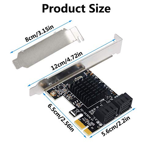 SATA Card,SATA 3.0 4 Ports Adapter Card with 4 SATA Cables,6 Gbps SATA Controller PCI Express Expression Card with Low Profile Bracket, Boot as System Disk,Support 4 SATA 3.0 Devices(SA3014)