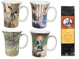 4 Impressionists Coffee or Tea Mugs in a Matching Gift Box and 6 Tea Bags, Bundle 2 Items