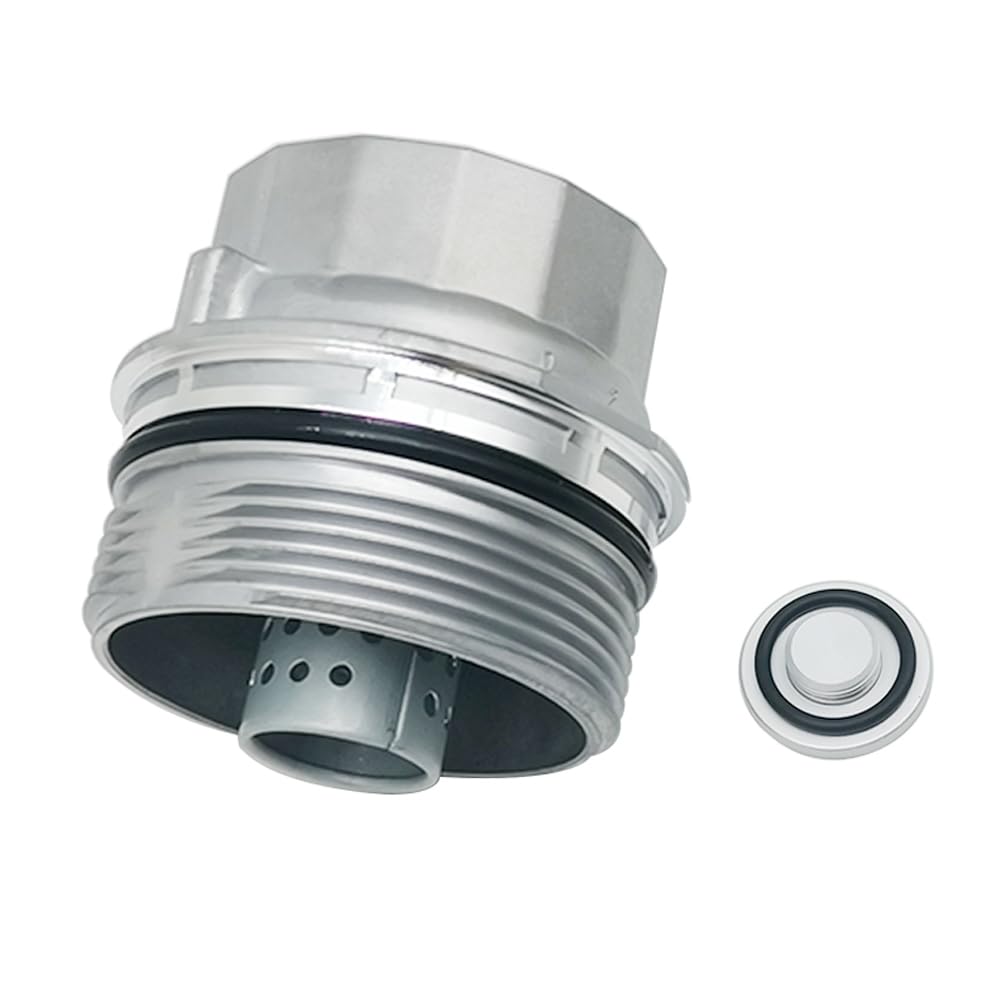 Photo 1 of Oil Filter Housing Cap Assembly with Oil Plug Drain Compatible with Toyota Avalon Camry Corolla Highlander Matrix Prius RAV4 Sienna Tacoma Venza Replace 15620-40030 1562040030