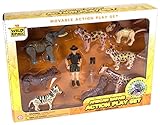 Wild Republic African Safari Eco Expedition, Elephant, Rhinoceros, Zebra, Leopard, Lion, Cheetah, Giraffe, Hippopotamus, Game Warden, Binoculars and Machete