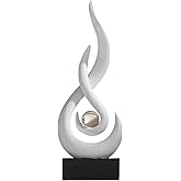 XYQXYQ Modern Abstract Art Table Decoration,Resin Flame Statue Modern White Centerpiece Ornaments for Living Room Great Gift Idea Home Decor,Collectibles