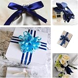 YAAVAAW 22m Navy Satin Ribbon 20mm Wide Gift Wrap Wedding Bow Decor view 3