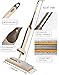DLFE Double Sided Microfiber Flat Mop, 360 Degrees Self-wringing Flipping Wet & Dry Mop, Size 15