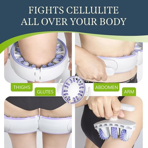 Cellulite Massager Roller, Thigh Slimmer and Cellulite Remover, Deep Tissue Fascia Muscle Roller for Legs & Abdomen, Body Sculpting Tool for Muscle Relaxation, Purple