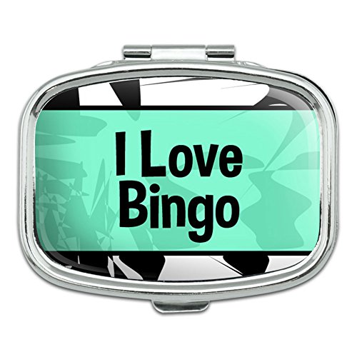 Rectangle Pill Case Trinket Gift Box I Love Heart Places Things B-C - Bingo