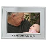 Lawrence Frames Sentiments Collection, Brushed Metal 4 by 6 I Love My Grandpa Picture Frame