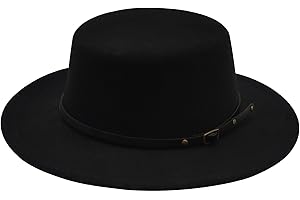 Willheoy Fedora Hats for Women Flat Top Hat for Men Pork Pie Hat Wide Brim Church Hat Boater Trilby Cap