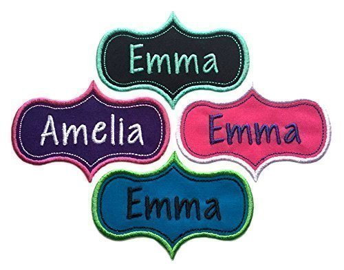 Custom Embroidered Iron On Name Tag Patch-Choose Fabric And Thread Colors