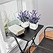 YAPA Potted Lavender Flowers -Small Artificial Plants - Fake Purple Flower with White Ceramic Vase for Home, Party & Wedding Décor