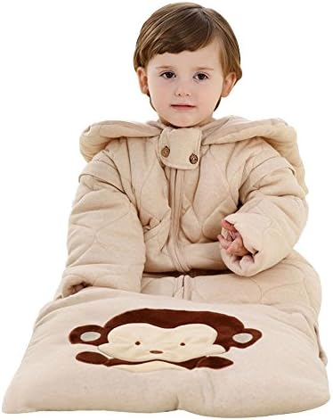 Sleeping Bag Eco Cold Weather Sleeping Bag Padded Foldable Organic Long Sleeve Wearable Sleeping Bag for Boys Girls Kids (115cm Winter (for infant))