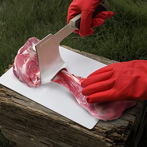 Flissa Hunting Field Dressing Kit, 10 Piece Hunting Knife Set with Skinning Knife, Butcher Game Processing Kit with Portable Storage Case for Deer, Meat Processing, Fishing, Camping, Survival （Brown)